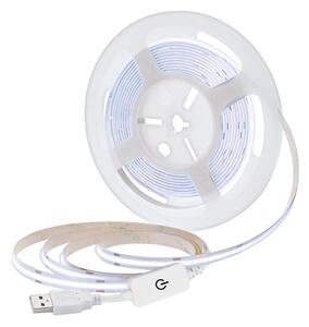 SOLIGHT LED COB pásik 3m 7W/m 500lm/m 6000K denná modrá USB napájanie vypínač 8mm