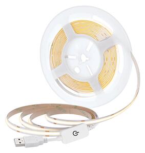 SOLIGHT LED COB pásik 3m 7W/m 500lm/m 3000K teplá biela USB napájanie vypínač 8mm