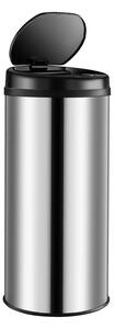 Bezdotykový odpadkový kôš s USB 30 L - strieborný