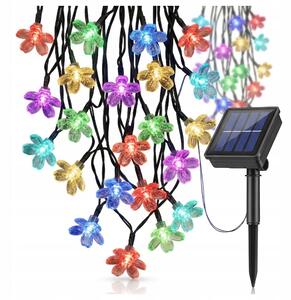 Smart LED Solárna svetelná girlanda kvety 10m 50xLED RGB IP44
