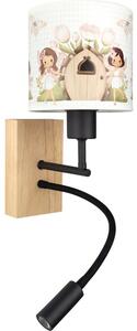 BRILAGI- LED flexibilná lampa BOBO WOOD 1xE27/25W/230V + LED/3W dub/čierna/biela/ružová/víly