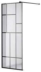 BPS-koupelny Sprchová zastena Walk-in SH05C BL 90 čierna/transparent - bez vaničky