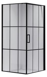 BPS-koupelny Štvorcový sprchový kút BS13B 90x90 čierny/transparent + vanička SXL02B BL čierna