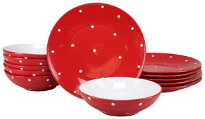 JEDÁLENSKÝ SERVIS Polka Dots Rot 12-dielne Creatable - Online Only bytové doplnky, Online Only