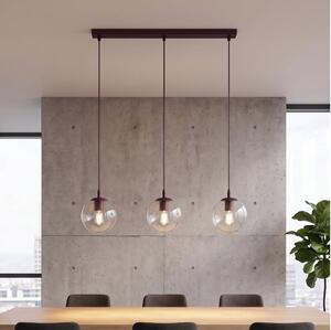 Luster na lanku COSMO 3xE14/10W/230V červená/číra