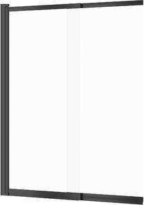 Cersanit Larga vaňová zástena 115 cm dvojdielny čierna matné/číre sklo S932-142