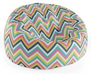 Sablio Sedací vak Cocoon Dúhové cikcaky - 75 x 45 x 35 cm