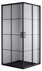 BPS-koupelny Štvorcový sprchový kút BL32A 80x80 čierny/transparent - bez vaničky