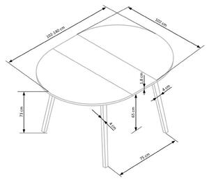 Okrúhly rozkladací jedálenský stôl Ruben - dub artisan