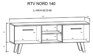 TV stolík/skrinka Neal (cierna matna + grafit). Vlastná spoľahlivá doprava až k Vám domov. 1001440