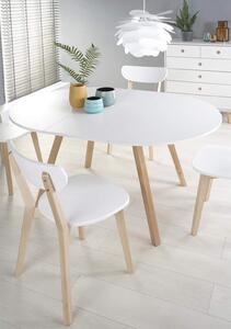 Okrúhly rozkladací jedálenský stôl Ruben - biela