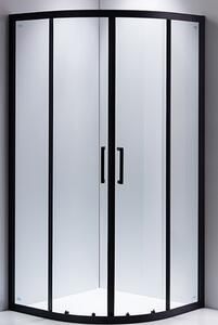 BPS-koupelny Štvrťkruhový sprchový kút BS01B 90x90 čierna/transparent - bez vaničky