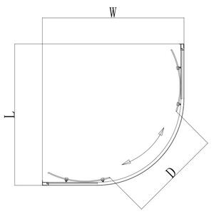 BPS-koupelny Štvrťkruhový sprchový kút KZ94B 90x90 cm biela/transparent + vanička SXL01B biela
