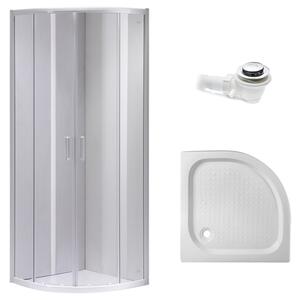 BPS-koupelny Štvrťkruhový sprchový kút KZ94B 90x90 cm biela/transparent + vanička SXL01B biela