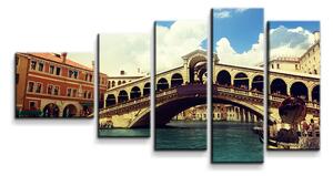 Sablio Obraz - 5-dílný Ponte di Rialto - 100x60 cm