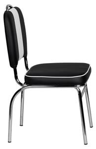 Retro stolička Elivis Čierna/biela