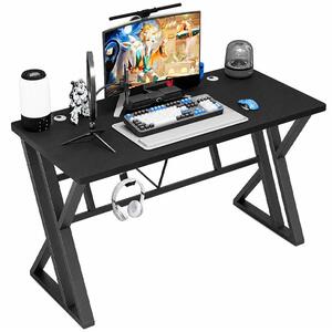 Čierny moderný počítačový stôl pre hráčov loft 120 cm
