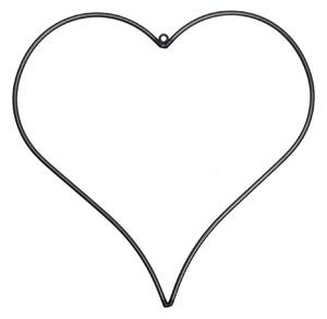 Závesné kovové srdce Farringdon 46 cm