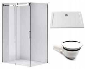 BPS-koupelny Obdĺžnikový sprchovací kút KZ202C 120x90 chróm/transparent + vanička ST04C WH biela