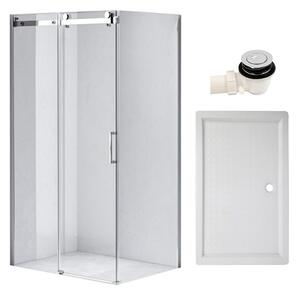 BPS-koupelny Obdĺžnikový sprchový kút KZ203C 120x80 chróm/transparent + vanička SXL03E biela