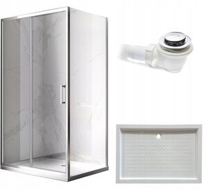 BPS-koupelny Obdĺžnikový sprchovací kút KZ103B 110x80 chróm/transparent + vanička SXL03D WH biela