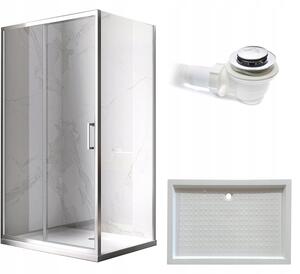 BPS-koupelny Obdĺžnikový sprchový kút KZ103C 120x80 chróm/transparent + vanička SXL03E biela