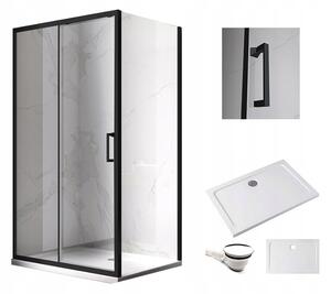 BPS-koupelny Obdĺžnikový sprchový kút KZ104C BL 120x90 čierna/transparent + vanička ST04C WH biela