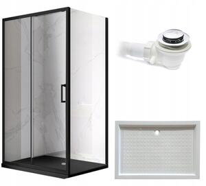 BPS-koupelny Obdĺžnikový sprchový kút KZ103B BL 110x80 čierny/transparent + vanička SXL03D WH biela