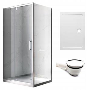 BPS-koupelny Obdĺžnikový sprchovací kút KZ06D 120x80 chrom/transparent + vanička ST03C WH biela