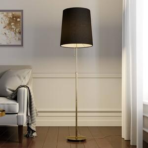 Lucande Pordis stojaca lampa, 155 cm mosadz-čierna