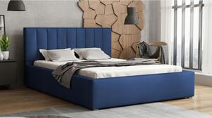 Manželská posteľ s úložným priestorom a roštom 200x200 TARNEWITZ 2 - tmavá modrá