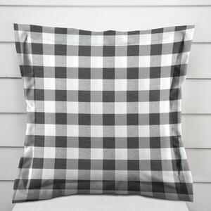 Biante Dekoračná obliečka na vankúš s lemom Rebeka RE-010 Sivo-biela kocka veľká 45 x 45 cm