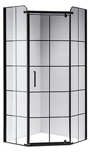 BPS-koupelny Päťuholníkový sprchový kút BS06B 90x90 čierna/transparent - bez vaničky
