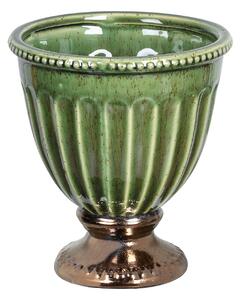 Béžová keramická váza, 16 cm, Rochelle Farba: Zelená