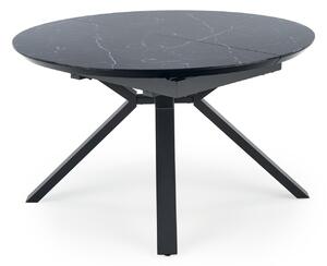 Rozkladací jedálenský stôl VERTIGO 130-180x130 cm - čierny mramor / čierna