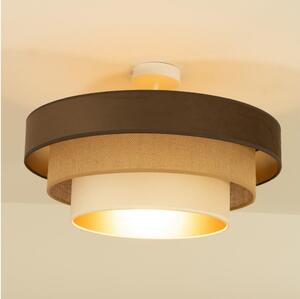 Prisadený luster WENTA 1xE27/60W/230V pr. 50 cm hnedá/juta/béžová