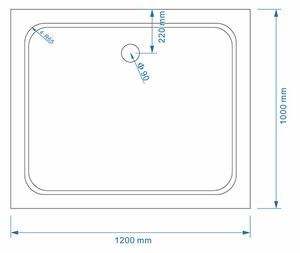 BPS-koupelny Posuvné sprchové dvere SH03D 120 chróm/transparent pre inštaláciu do niky + vanička ST06C 120x10 čierna
