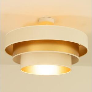 Prisadený luster WENTA 1xE27/60W/230V priemer 50 cm béžová/zlatá
