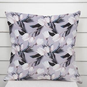 Biante Dekoračná obliečka na vankúš PML-034 Biele tulipány na sivom 30 x 50 cm