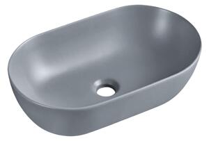 UPTrend Oválne keramické umývadlo na dosku SPARROW TR41385‑U10, pebble grey mat