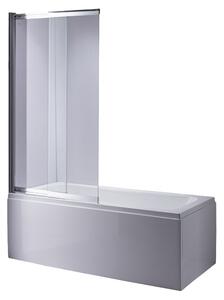 BPS-koupelny Dvojdielna vaňová zástena PR07 CH 85x150 chróm/transparent