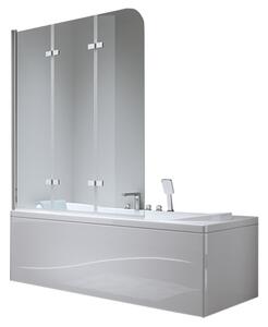 BPS-koupelny Trojdielna vaňová zástena PR05 100x140 chróm