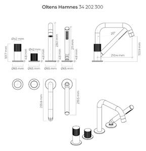 Oltens Hamnes vaňová/sprchová batéria na vaňu čierna 34202300