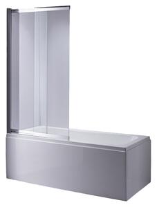 BPS-koupelny Dvojdielna vaňová zástena PR07 CH 120x150 chróm/transparent