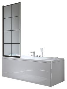 BPS-koupelny Jednodielna vaňová zástena PR02 BL 80x140 čierna