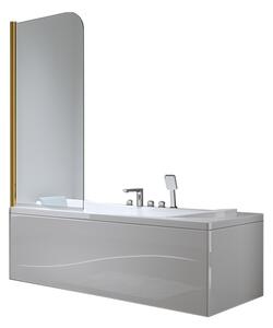 BPS-koupelny Jednodielna vaňová zástena PR01 GL 70x140 zlatá/transparent