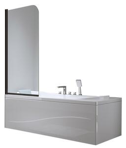 BPS-koupelny Jednodielna vaňová zástena PR01 BL 70x140 čierna/transparent