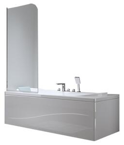 BPS-koupelny Jednodielna vaňová zástena PR01 80x140 chróm/transparent
