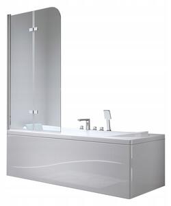 BPS-koupelny Dvojdielna vaňová zastena PR04 80x140 chróm
