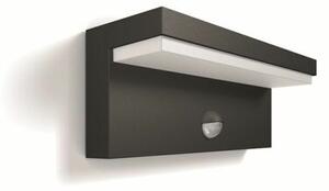 Philips Bustan UltraEfficient vonkajšie nástenné svietidlo so senzorom LED 3,8 W 2700K, antracit